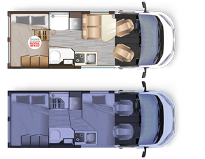 Geconverteerd busje Dreamer D55 LIMITED - Implantatie