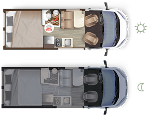 Geconverteerd busje LIFT VAN UP SELECT - Implantatie